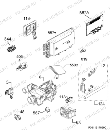 Взрыв-схема посудомоечной машины Frigidaire Gallery LGID2475QF0A - Схема узла Electrical equipment 268